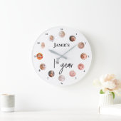 Baby's eerste jaar 12 maanden aangepaste foto's grote klok (Huis)