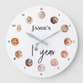 Baby's eerste jaar 12 maanden aangepaste foto's grote klok (Voorkant)