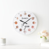 Baby's eerste jaar 12 maanden aangepaste foto's grote klok (Huis)