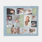 Baby's Eerste Jaar Boho 12 Foto Collage Script Fleece Deken (Voorkant (Horizontaal))