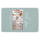 Baby's eerste jaar foto-inkuilschrift blauw magneet (Horizontaal)