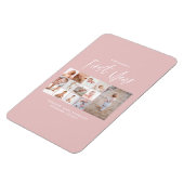 Baby's eerste jaar foto-inkuilschrift roze magneet (Linkerzijde)