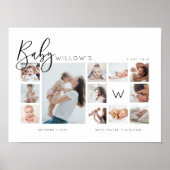 Baby's Eerste jaar Foto Keepomwille Collage Monogr Poster (Voorkant)