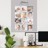 Baby's Eerste jaar Foto Poster Maandelijks Warm Gr (Thuiskantoor)