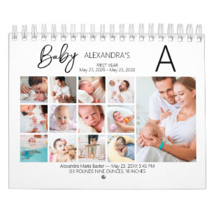 Baby's eerste jaar Fotocollage familie Keepslag Kalender