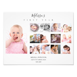 Baby's eerste jaar Fotocollage Keepomwille Foto Afdruk