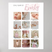 Baby's eerste jaar fotocollage poster (Voorkant)