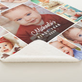 Baby's Eerste Jaar Fotocollage Sherpa Deken (3/4)