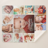 Baby's Eerste Jaar Fotocollage Sherpa Deken (Voorkant (horizontaal))