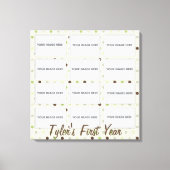 Baby's eerste jaar fotocollage verpakt canvas (Voorkant)