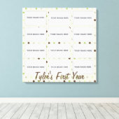 Baby's eerste jaar fotocollage verpakt canvas (Insitu (Houten vloer))