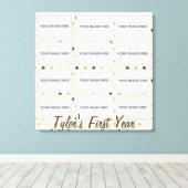 Baby's eerste jaar fotocollage verpakt canvas afdruk (Insitu (Houten vloer))