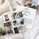 Baby's eerste jaar fotogalerij Speciale hoogtepunt Metalen Ornament<br><div class="desc">Speciale en memorabele baby's eerste jaar mijlpalen kerst keepsake ornament. Modern en minimaal ontwerp met een zes-foto collage ontwerp om de speciale momenten, avonturen en hoogtepunten van uw baby van het jaar te onthouden. Personaliseer met zes van uw meest memorabele fotoherinneringen van het jaar, samen met vier teksthoogtepunten om het...</div>