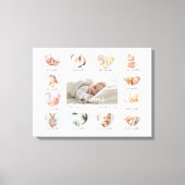 Baby's eerste jaar Hart Foto Keepslag Collage Canvas Afdruk (Voorkant)