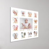 Baby's eerste jaar Hart Foto Keepslag Collage Folie Afdrukken (Laagn)