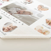 Baby's eerste jaar Hart Foto Keepslag Collage Sherpa Deken (3/4)