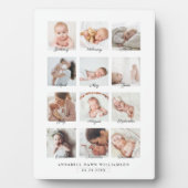 Baby's Eerste jaar Maandelijkse Foto Collage Keeps Fotoplaat (voorkant)