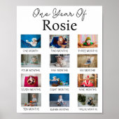 Baby's eerste jaar mijlpaal 1e verjaardag foto poster (Voorkant)