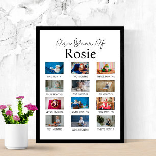 Baby's eerste jaar mijlpaal 1e verjaardag foto poster