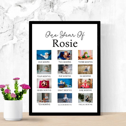 Baby's eerste jaar mijlpaal 1e verjaardag foto poster