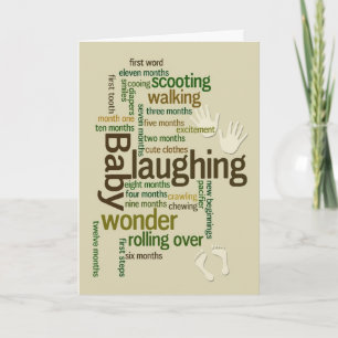 Baby's eerste jaar mijlpalen viering kaart
