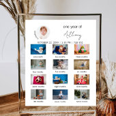 Baby's eerste jaar minimale eerste 1e verjaardag f poster