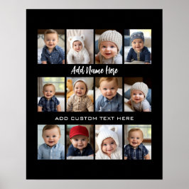 Baby's eerste jaar Poster-/printcollage - kan form Poster