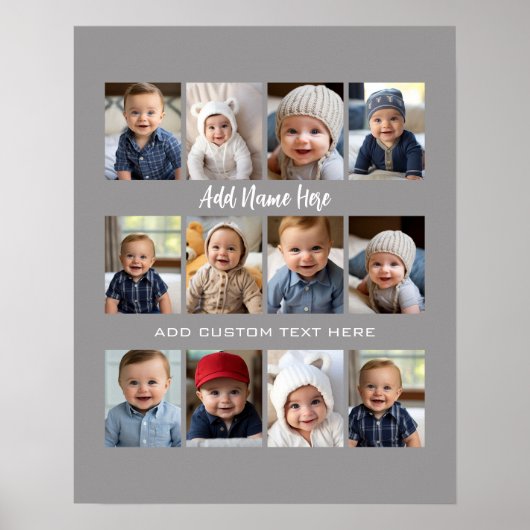 Baby's eerste jaar Poster-/printcollage - kan form Poster (Voorkant)