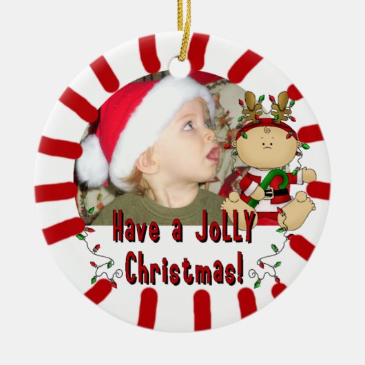 Baby's eerste Jolly Ornament met kersttasje (Voorkant)