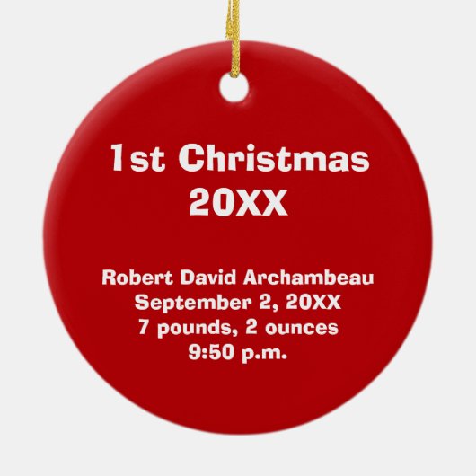 Baby's eerste Jolly Ornament met kersttasje (Achterkant)