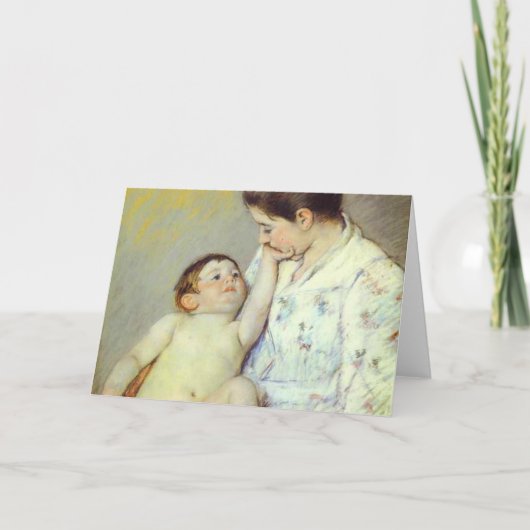 Baby's eerste kazerne. c. 1890, Mary Cassatt Kaart (Voorkant)