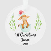 Baby's eerste kerst 2023 gepersonaliseerde foto ornament (voorkant)
