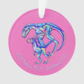 Baby's eerste kerst 2025 meisje Velociraptor Ornament (voorkant)