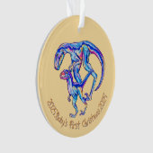 Baby's eerste kerst 2025 Unisex Velociraptor Ornament (voorkant)
