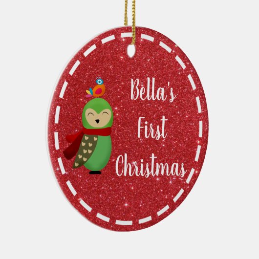 Baby's eerste kerst 2-zijdig foto Ornament (Rechts)