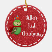 Baby's eerste kerst 2-zijdig foto Ornament (Voorkant)