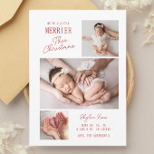 Baby's eerste kerst 3 foto collage geboorte aankondiging