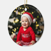 Baby's eerste kerst aangepaste foto keramisch ornament (Links)