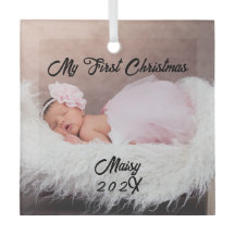Baby's eerste kerst aangepaste naam aandenken foto