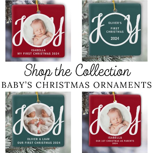 Baby's Eerste Kerst Aangepaste Naam Groene Keepsak Keramisch Ornament