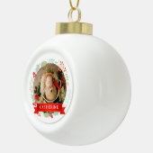Baby's Eerste Kerst Aangepaste Naam Keramische Bal Ornament (Rechts)
