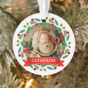 Baby's Eerste Kerst Aangepaste Naam Ornament