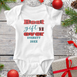 Babys eerste kerst aangepaste naam romper