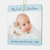 Baby's eerste kerst als aandenken Gepersonaliseerd Keramisch Ornament (Links)