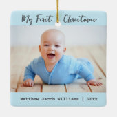 Baby's eerste kerst als aandenken Gepersonaliseerd Keramisch Ornament (Achterkant)