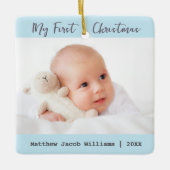 Baby's eerste kerst als aandenken Gepersonaliseerd Keramisch Ornament (Voorkant)
