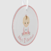 Baby's eerste kerst baby meisje en haar mobiel ornament (voorkant)