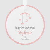 Baby's eerste kerst baby meisje en haar mobiel ornament (achterkant)