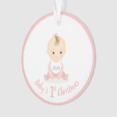 Baby's eerste kerst baby meisje en haar mobiel ornament (voorkant)