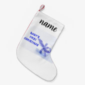 Baby's eerste kerst blauw kleine kerstsok (Voorkant (Hangend))
